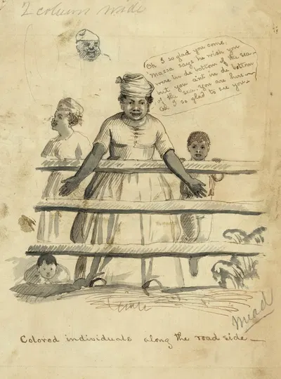 Colored individuals along the road side by Баярд Тейлор, 1844-1865 — digital art print download