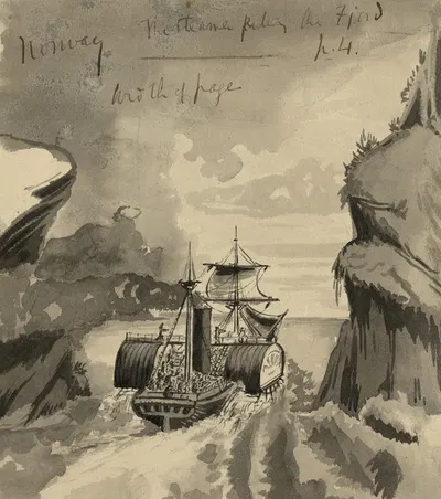 Norway, the steamer parting the fjord by Баярд Тейлор, 1856-1857 — digital art print download