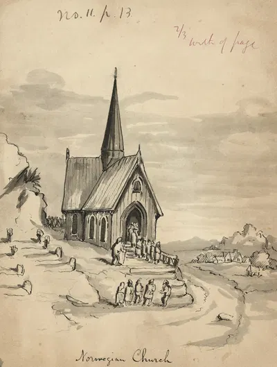Norwegian church by Баярд Тейлор, 1856-1857 — digital art print download