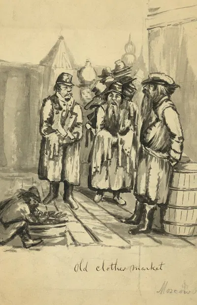 Old clothes market. Moscow by Баярд Тейлор, 1862-1863 — digital art print download