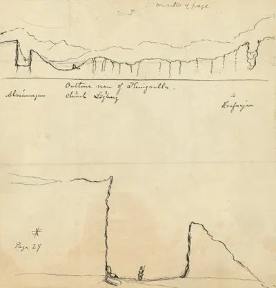 Outline view of Thingvalla by Баярд Тейлор, 1862 — digital art print download