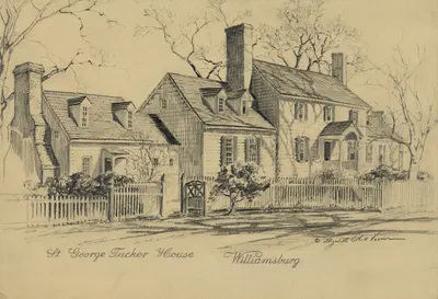 St. George Tucker House Williamsburg by Elizabeth O'Neill Verner, 1936 — digital art print download