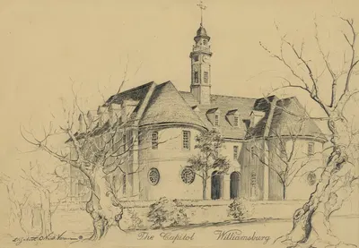 The capitol Williamsburg by Elizabeth O'Neill Verner, 1936 — digital art print download