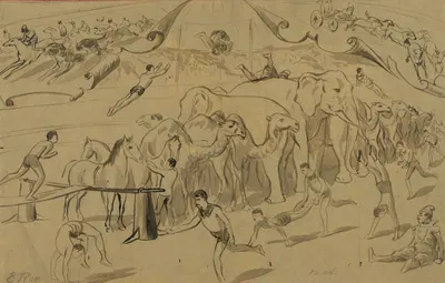 Circus sketches by Emil Rothengatter — digital art print download