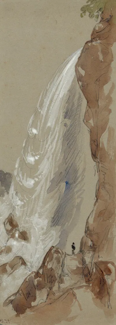 The American falls from the Cave of the Winds by George Wallis, 1853 — digital art print download