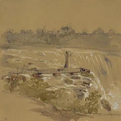 The falls of Niagara from Goat Island by George Wallis, 1853 — digital art print download