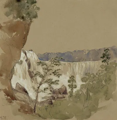 The falls of Niagara from near Biddles Stairs by George Wallis, 1853 — digital art print download