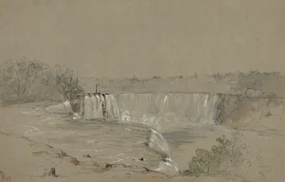 The falls of Niagara from the rock above the ferry, American side by George Wallis, 1853 — digital art print download
