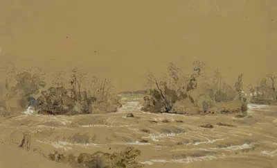The Three Sisters (three islands) from Great Island, Falls of Niagara by George Wallis, 1853 — digital art print download