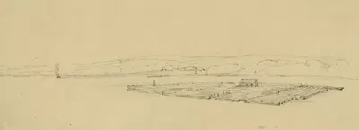 Timber raft on the Potomac River US by George Wallis, 1853 — digital art print download