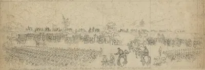Slocum's Artillery engaged with the enemy on the Charles City Road. (Seven days fighting) The 16th N.Y. Regt as supports by…