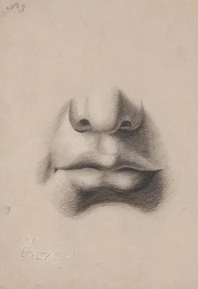 Mouth and nose study, no. 3 by Richard Sanger Smith, 1840 — digital art print download