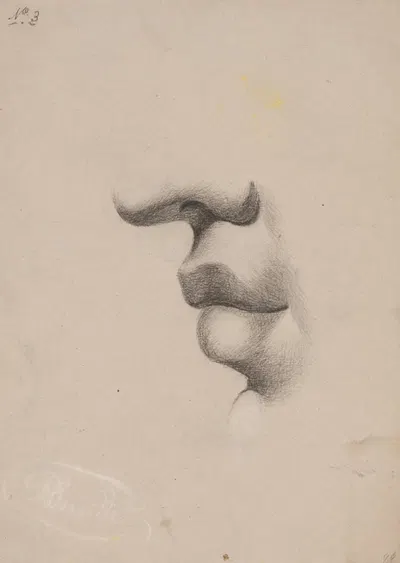 Mouth study facing left, no. 3 by Richard Sanger Smith, 1840 — digital art print download