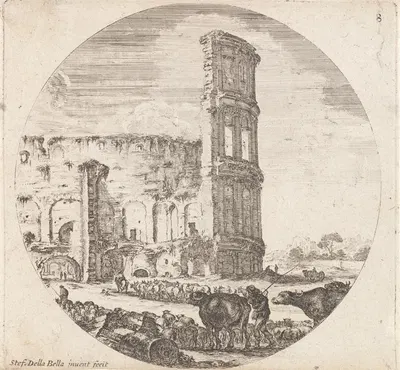Le Colisée by Stefano Della Bella, 1601-1700 — digital art print download