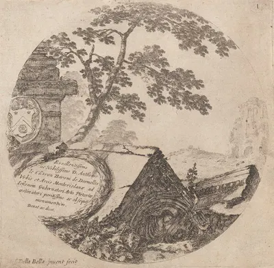 Paysages et ruines de Rome – Titre by Stefano Della Bella, 1601-1700 — digital art print download
