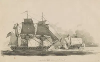 United States & Macedonian by Thomas Birch — digital art print download