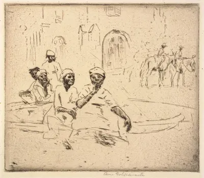 Negro Woman at a Fountain by Анна Голдтуэйт — digital art print download