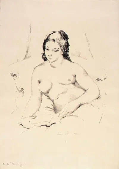 Nude Reading by Анна Голдтуэйт — digital art print download
