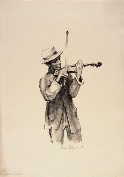 Street Fiddler by Anne Goldthwaite — digital art print download