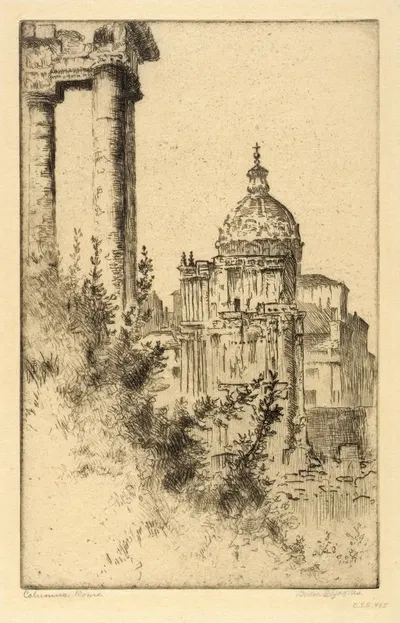 Columns, Roman Forum by Bertha Jaques, 1913 — digital art print download