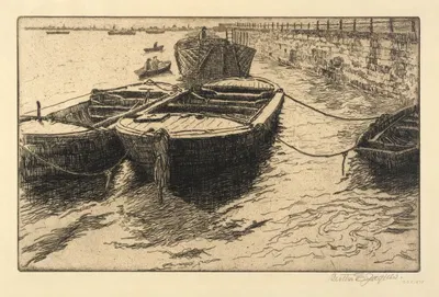 Idlers of the Thames by Bertha Jaques, 1912 — digital art print download