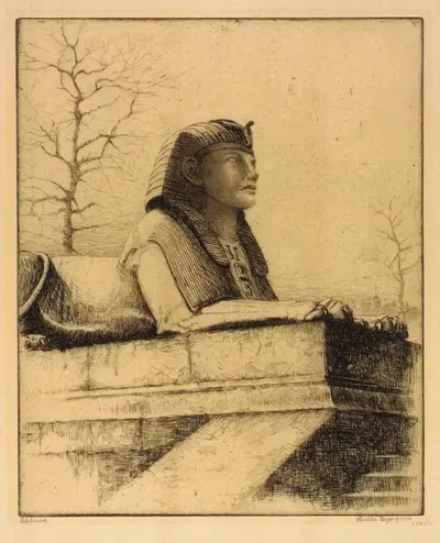 Sphinx, Thames, London by Bertha Jaques — digital art print download