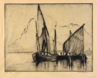 Venice Fishing Boats by Bertha Jaques, 1910-1917 — digital art print download