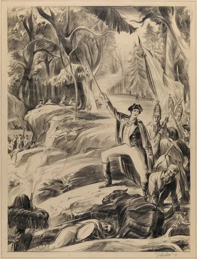 Washington at Braddock's Defeat by Эрл Хортер, 1931 — digital art print download