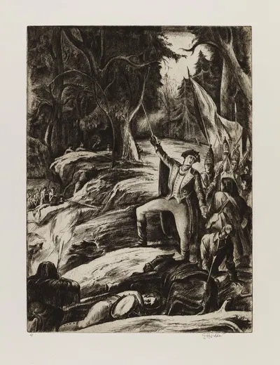 Washington at Braddock's Defeat by Эрл Хортер, 1932 — digital art print download
