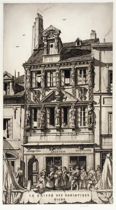 La Maison des Cariatides, Dijon by Frederick G. Hall, 1925 — digital art print download