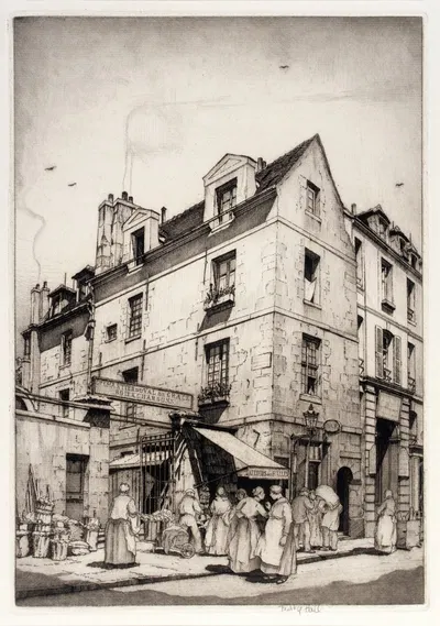 Little French Market by Frederick G. Hall, 1926 — digital art print download