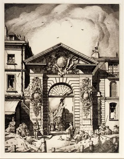 Rouen, Porte de Guillaume by Frederick G. Hall, 1928 — digital art print download