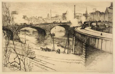 Avenue Bridge, Baltimore by Gabrielle de Veaux Clements, 1927 — digital art print download