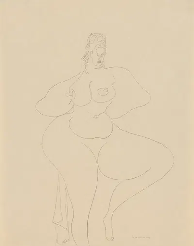 Nude Dancer with Drape by Gaston Lachaise — digital art print download