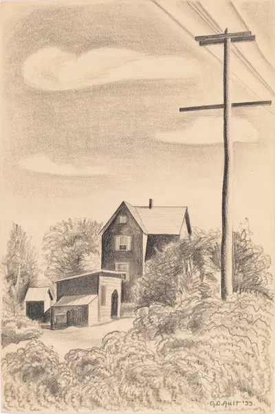Study for 'Just a House' by Джордж Копленд Олт, 1933 — digital art print download