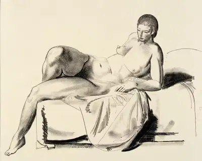 Ню, классика на диване by Джордж Уэсли Беллоуз, 1924 — digital art print download