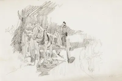 Horse Drawn Cart by Говард Рассел Батлер — digital art print download