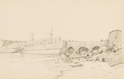 Pier and Beach by Говард Рассел Батлер — digital art print download