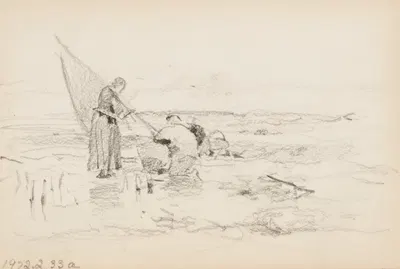 Two Figures near a Boat by Говард Рассел Батлер — digital art print download