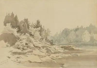 Montmorency River, Quebec by Иоганн Германн Карменке, 1851 — digital art print download