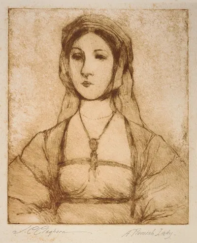 A Flemish Lady by Джозеф С. Клагхорн — digital art print download