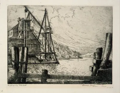 Norwich Harbor by Озияс Додж, 1923 — digital art print download