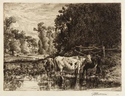 On the Neshaminy by Peter Moran, 1880-1890 — digital art print download