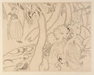 Leda, ca. 1928 by Томас Хэндфорт — digital art print download