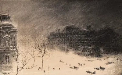 Corner of 17th Street and Pennsylvania Avenue, N.W. during the Blizzard of 1899 by Уолтер Париж, 1899 — digital art print…