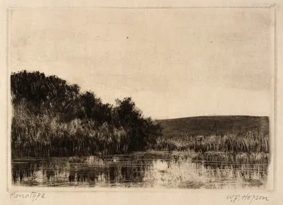 River Landscape by Уильям Фаулер Хопсон — digital art print download