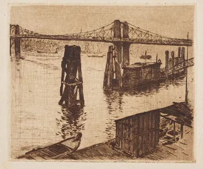 Battersea Bridge London by Alfred William Finch, 1893 — digital art print download