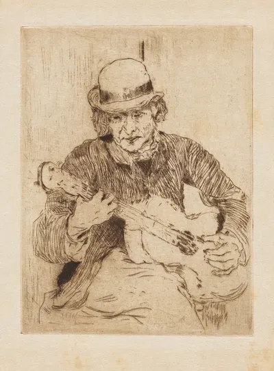 Gitaarspeler by Alfred William Finch, 1893 — digital art print download