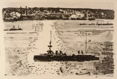 The French Cruiser by Чайлд Хассам, 1918 — digital art print download