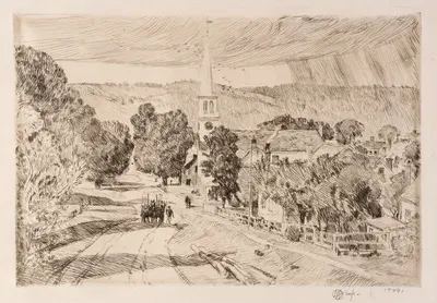 The Vermont Village (Peacham) by Чайлд Хассам, 1923 — digital art print download